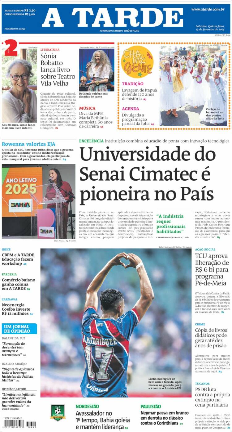 Portada de Diário A Tarde (Brasil)