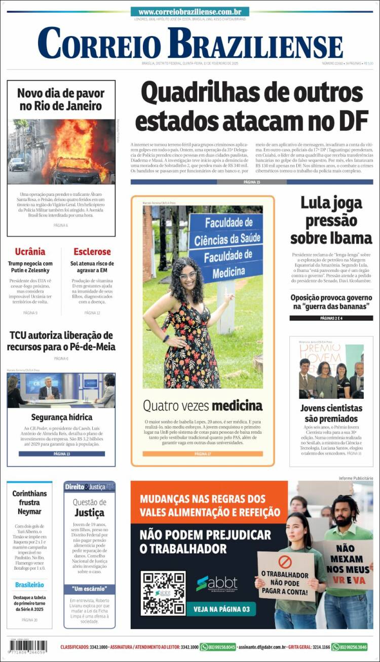 Portada de Correio Braziliense (Brasil)