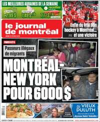 Portada de Le Journal de Montréal (Canadá)