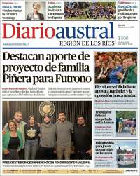 Portada de El Diario Austral de Valdivia (Chile)