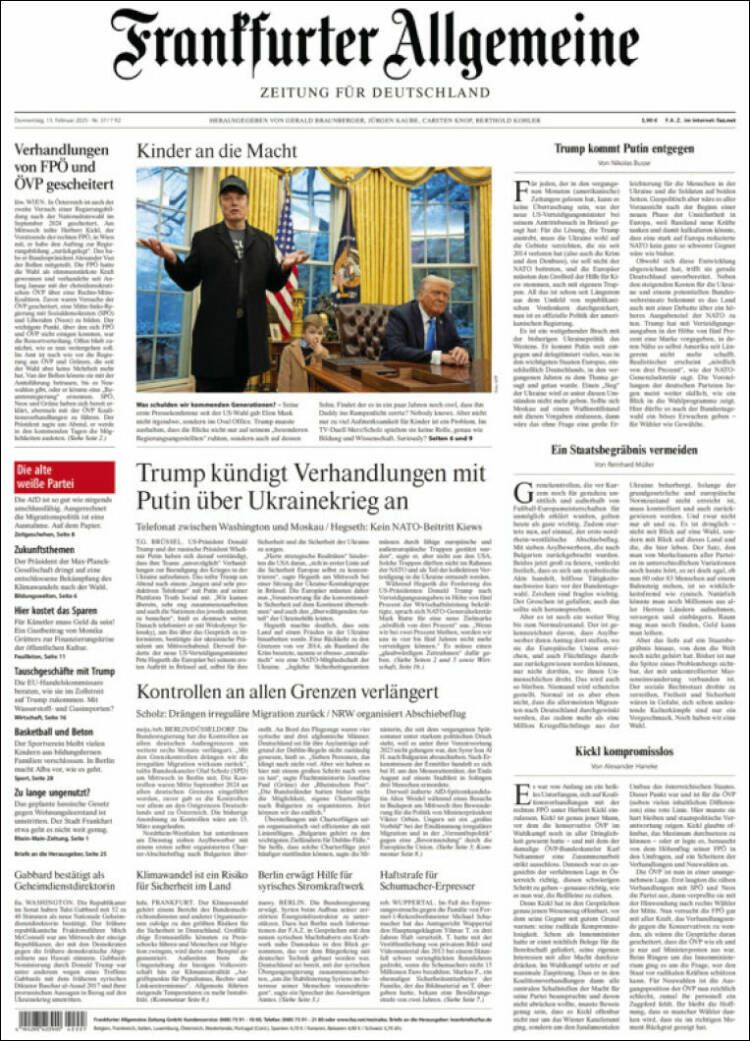 Portada de Frankfurter Allgemeine (Alemania)