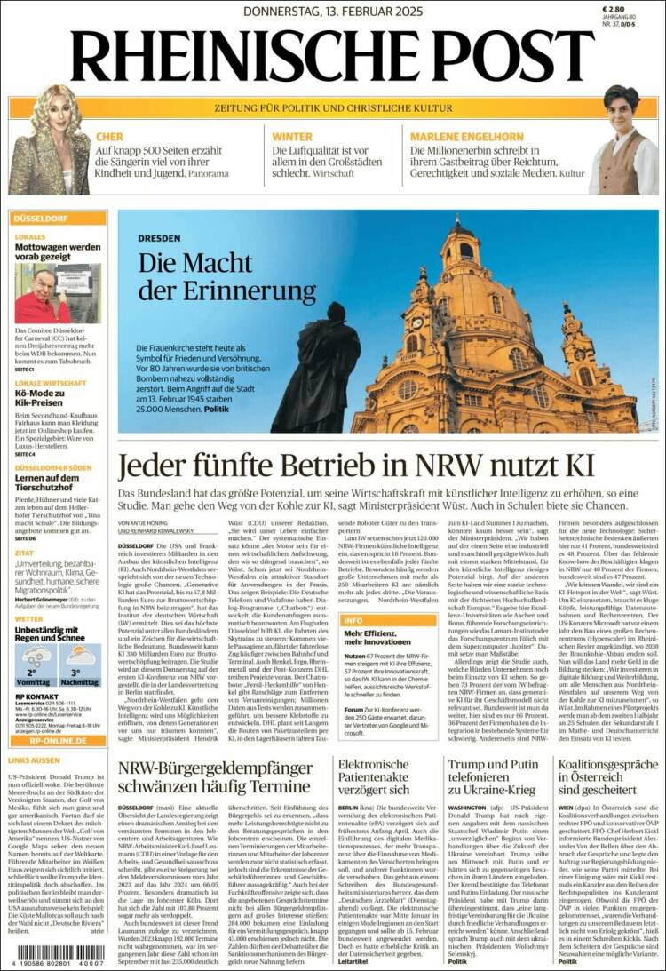 Portada de Rheinische Post (Allemagne)