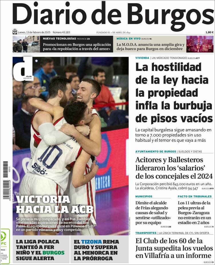 Portada de Diario de Burgos (Espagne)