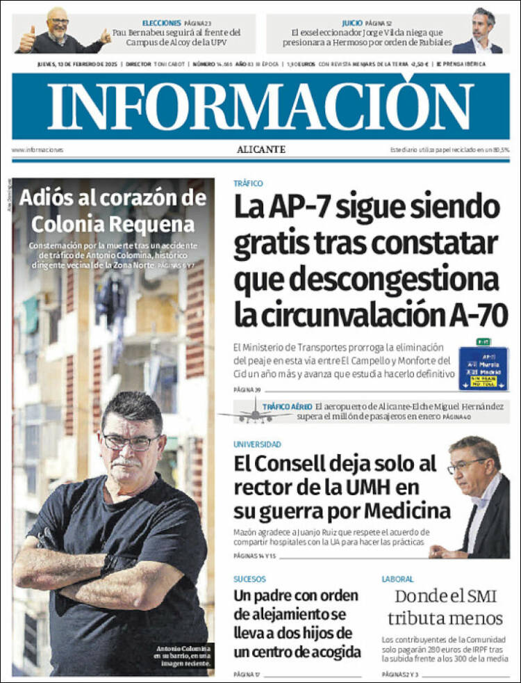 Portada de Diario Información (Spain)