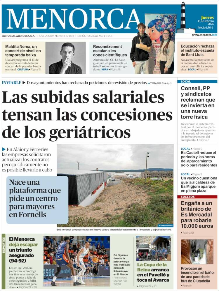 Portada de Menorca - Diario Insular (Spain)