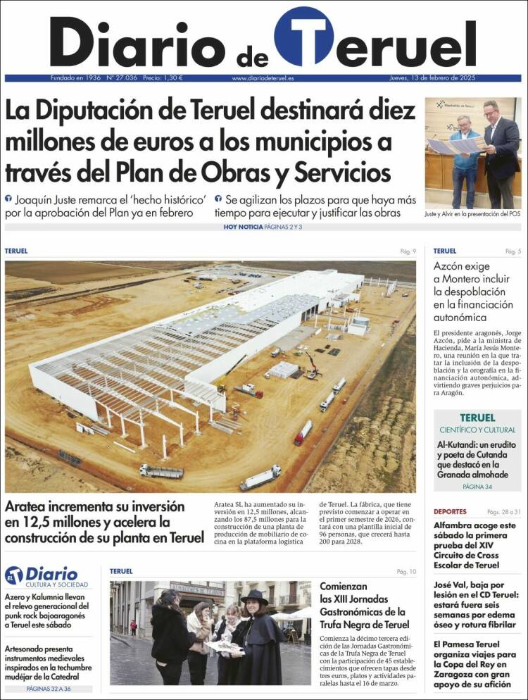 Portada de Diario de Teruel (Espagne)