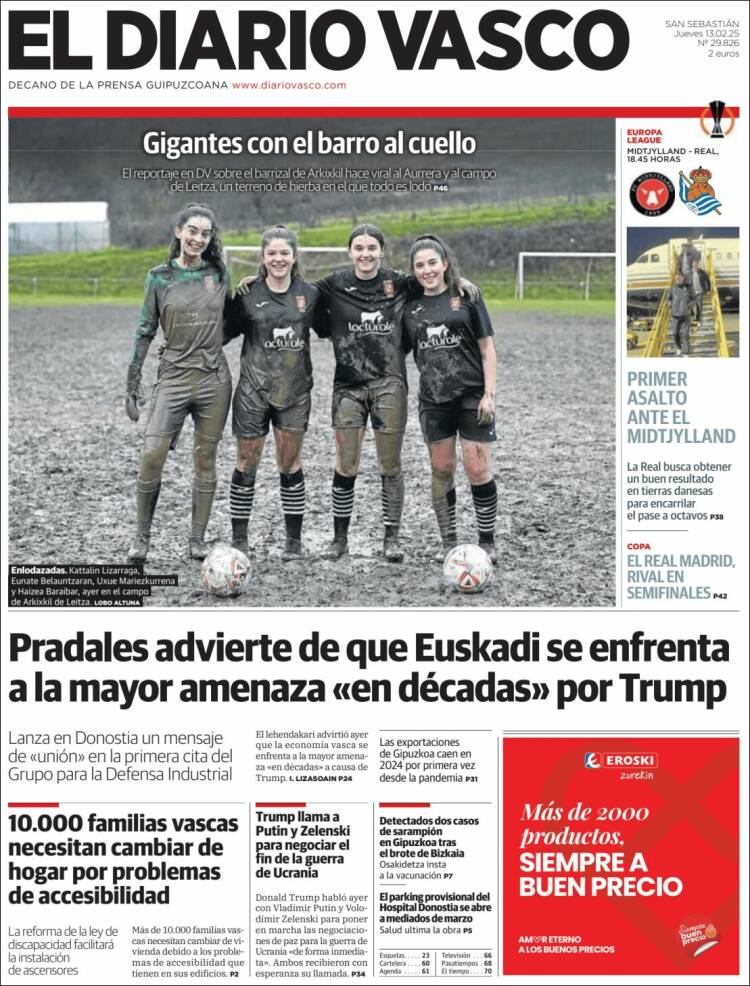 Portada de Diario Vasco (Espagne)