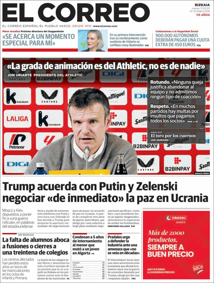 Portada de El Correo (Spain)