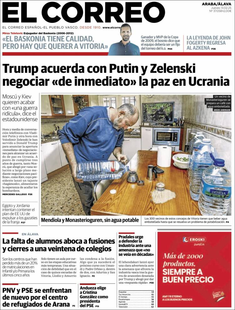 Portada de El Correo - Álava (Spain)