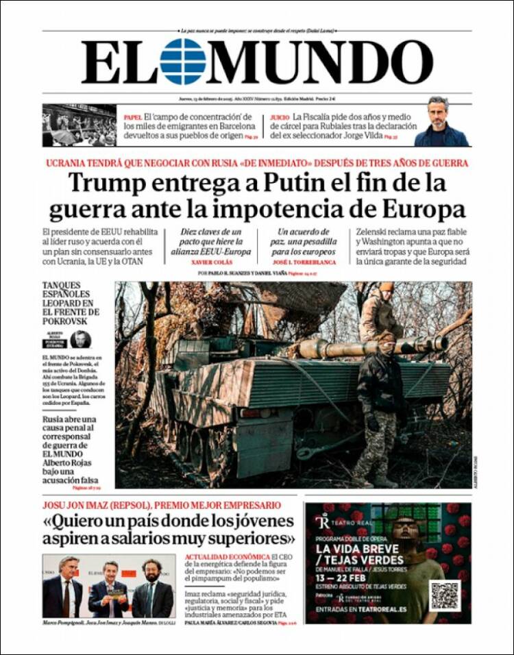 Portada de El Mundo (Spain)