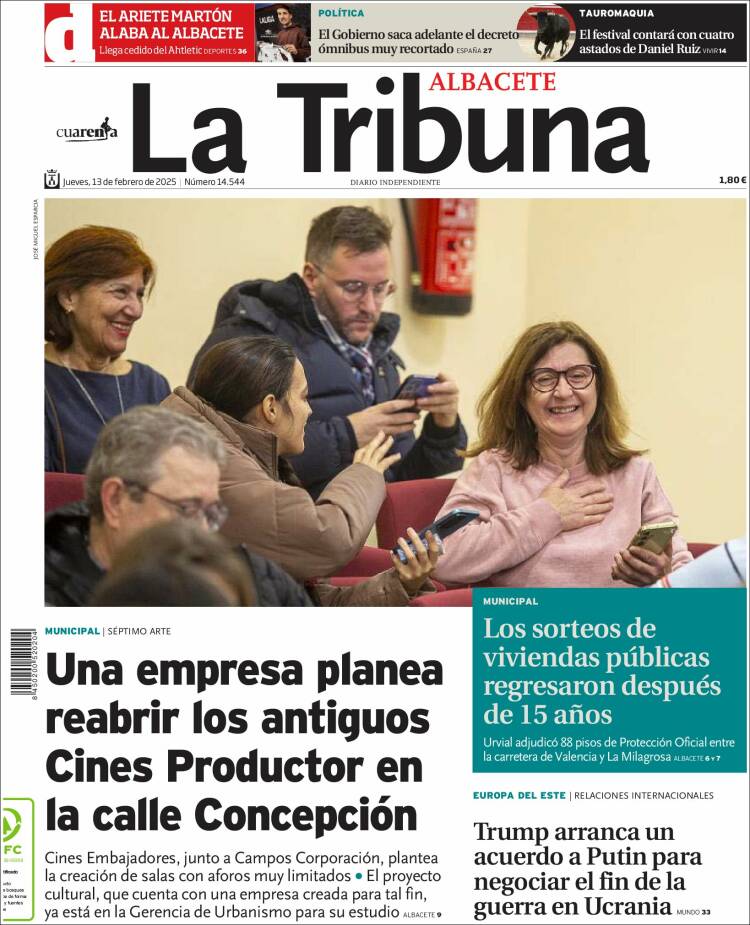 Portada de La Tribuna de Albacete (Spain)