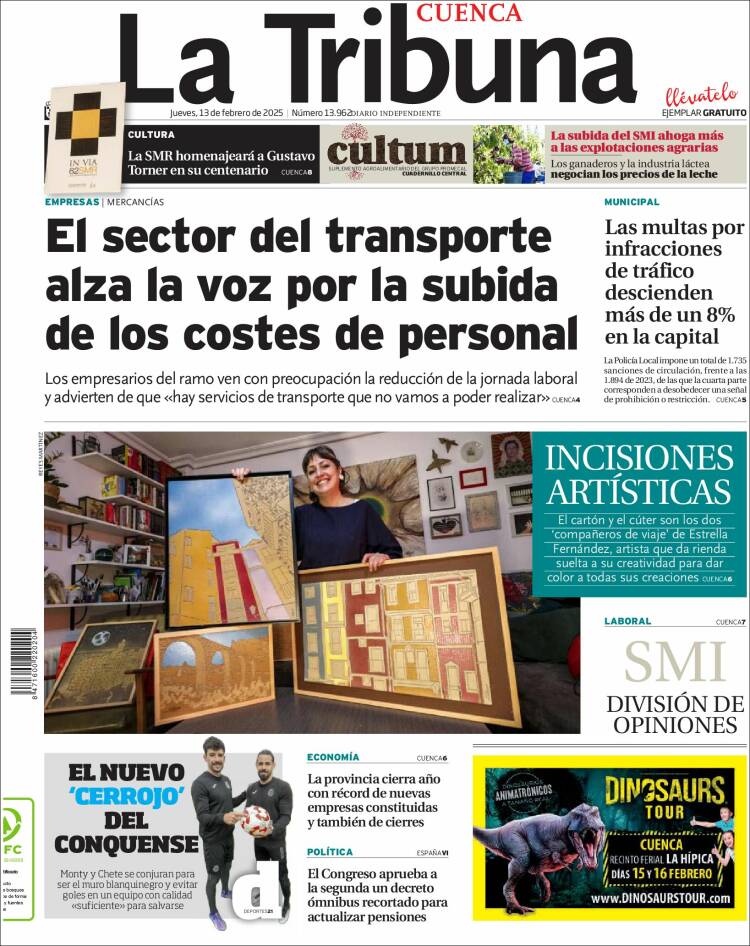 Portada de La Tribuna de Cuenca (Espagne)