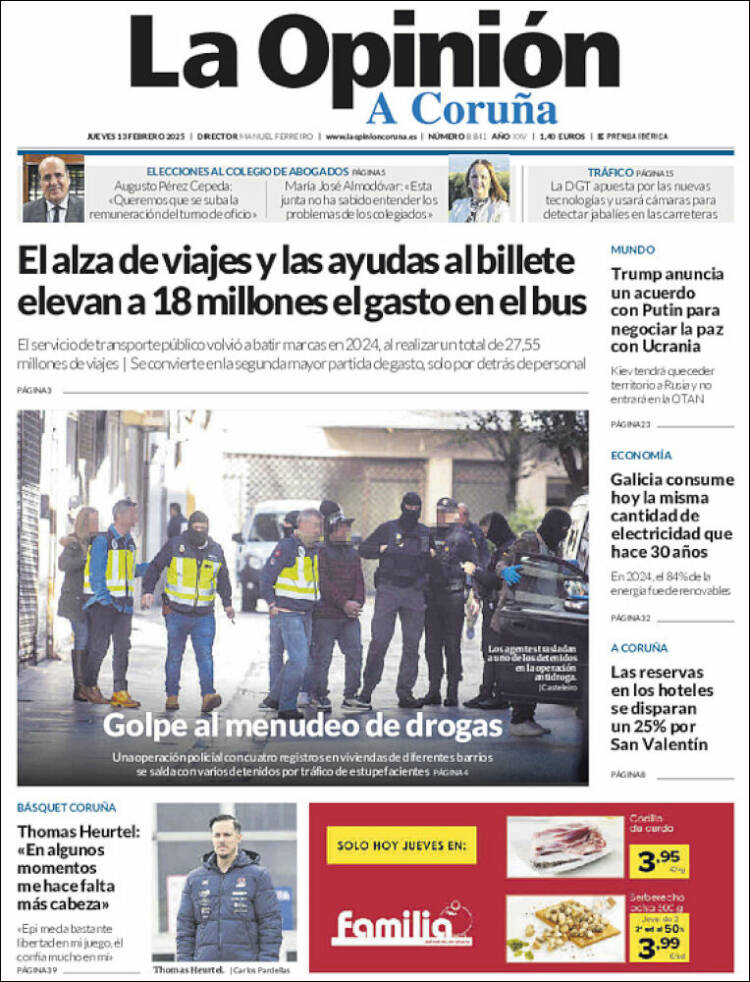 Portada de La Opinión de A Coruña (España)