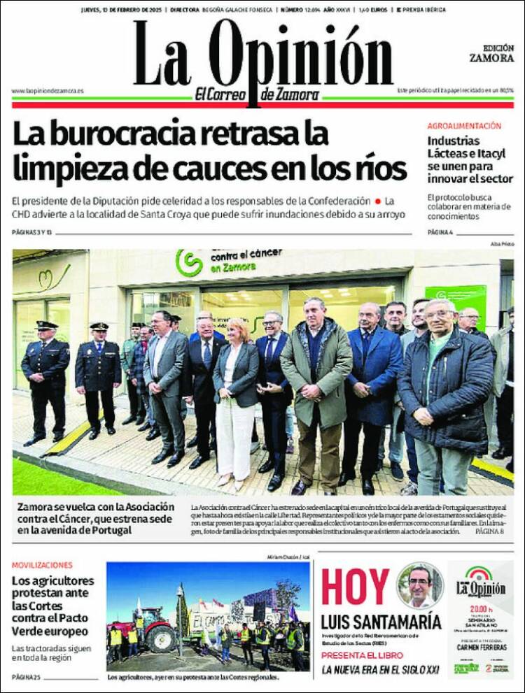 Portada de La Opinión - El Correo de Zamora (Espagne)