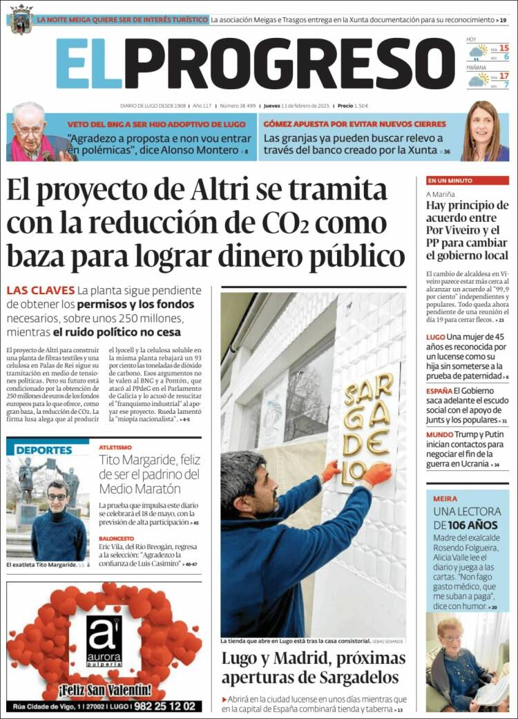 Portada de El Progreso (España)