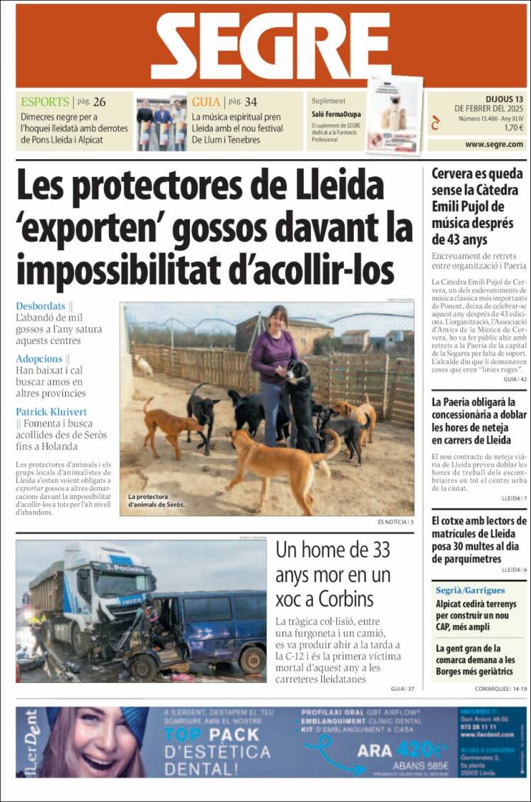 Portada de Segre (Espagne)