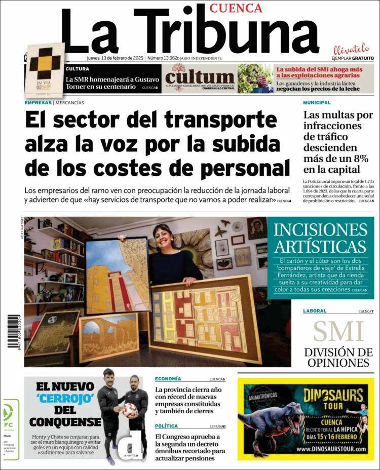 Portada de La Tribuna de Cuenca (España)