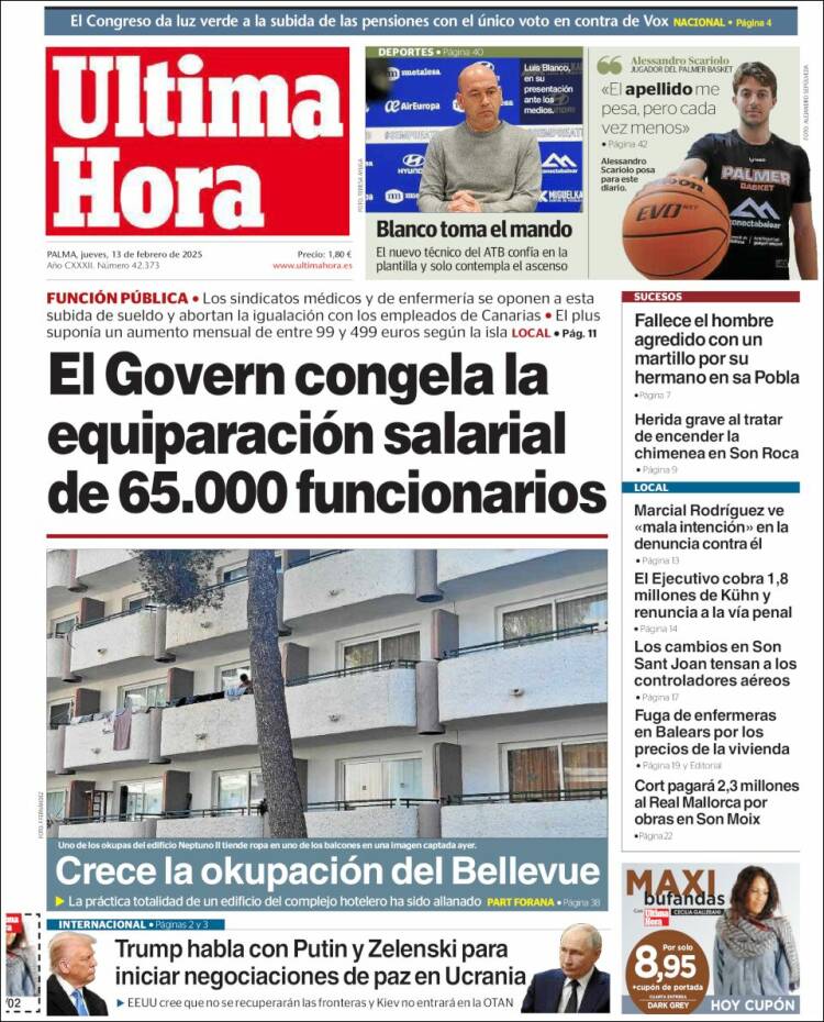 Portada de Última Hora (España)