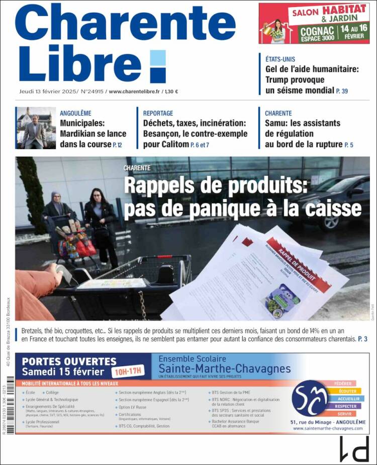 Portada de Charente Libre (France)