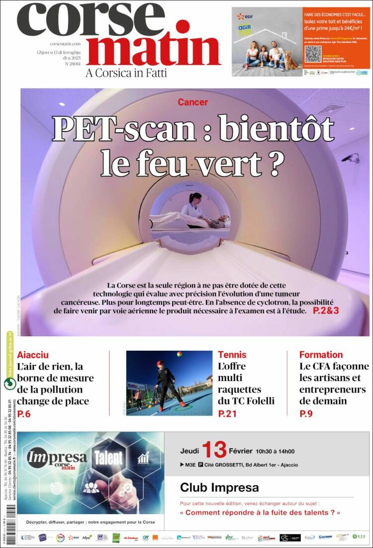 Portada de Corse-Matin (France)