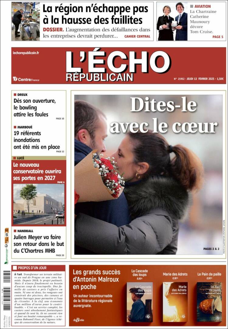 Portada de L'Echo Républicain (Francia)