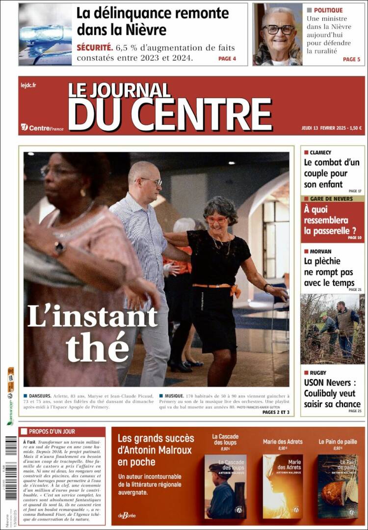 Portada de Le Journal du Centre (Francia)