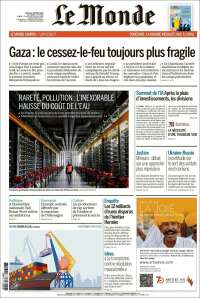 Portada de Le Monde (France)