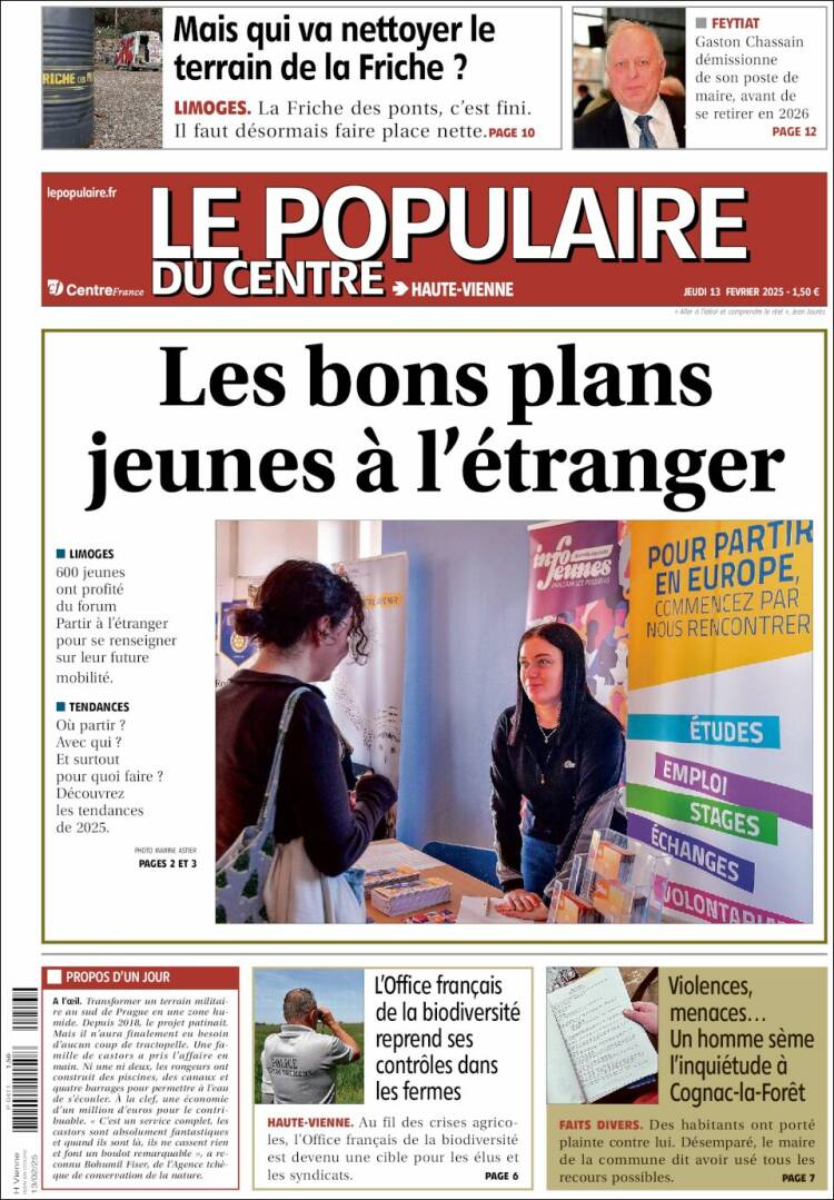 Portada de Le Populaire du Centre (France)