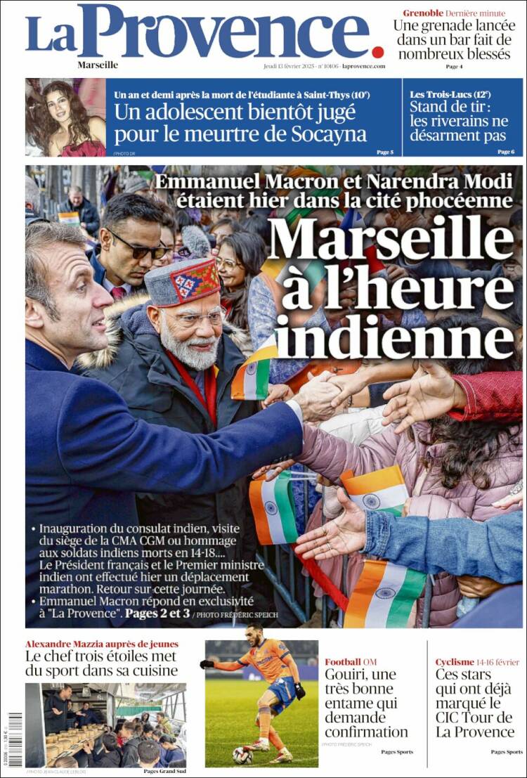 Portada de La Provence (Francia)