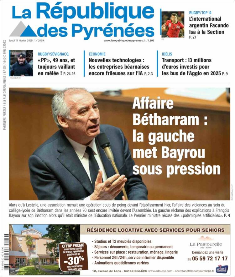 Portada de La République des Pyrénées (France)