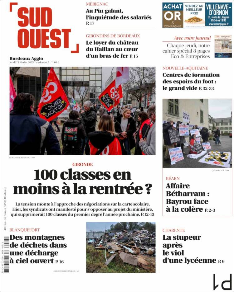 Portada de Sud Ouest (France)