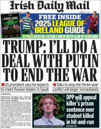 Portada de Irish Daily Mail (Irlanda)