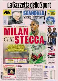 Portada de La Gazzetta dello Sport (Italie)