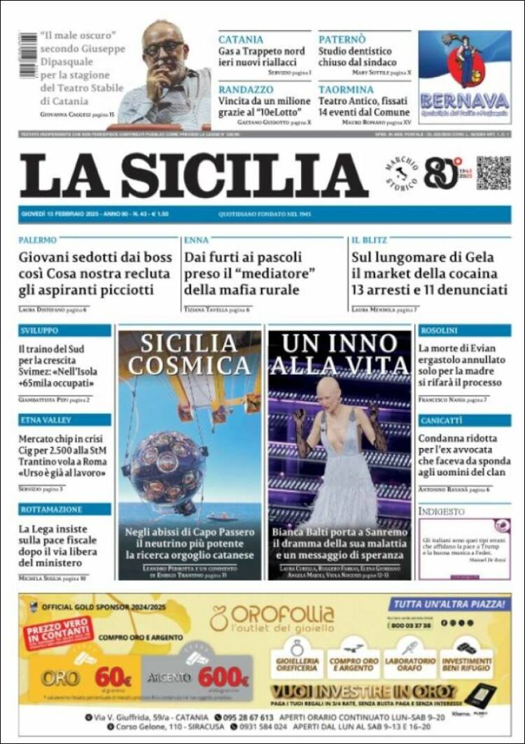 Portada de La Sicilia (Italie)