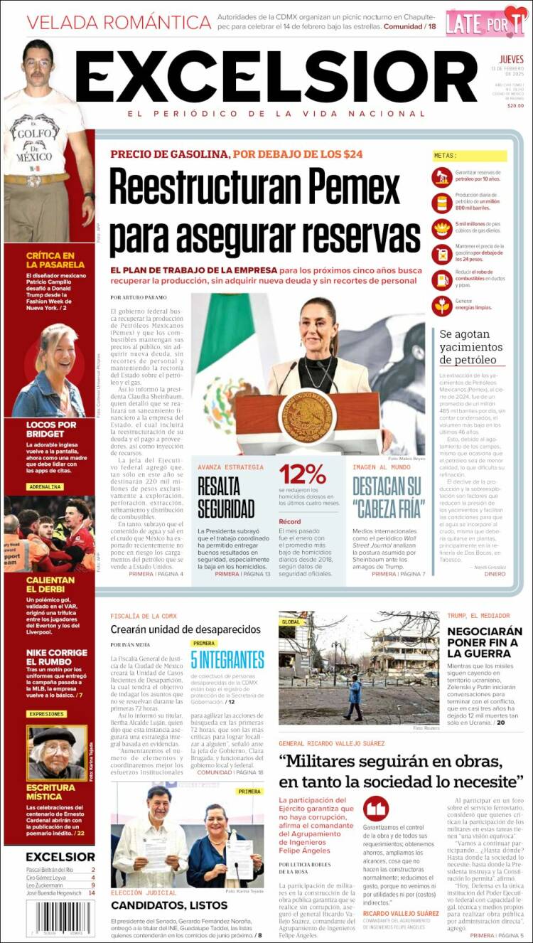 Portada de Excelsior (Mexique)