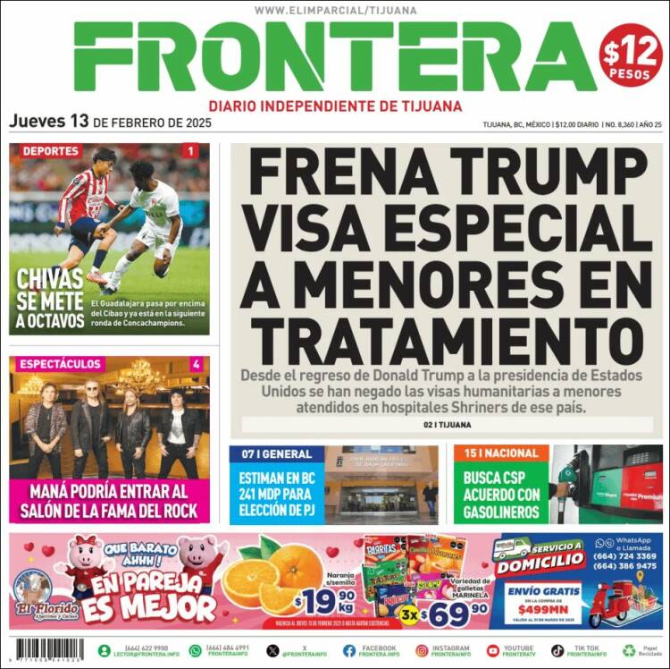 Portada de Frontera (México)