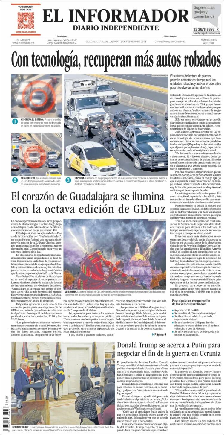 Portada de El Informador (Mexique)