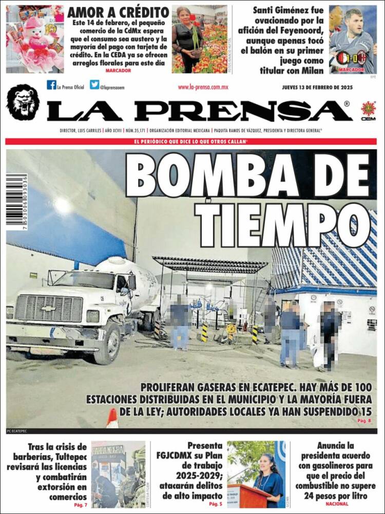 Portada de La Prensa (Mexico)