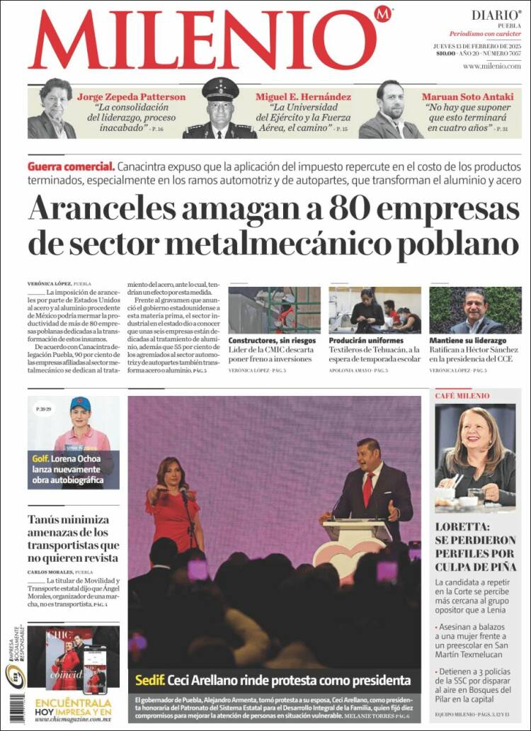 Portada de Milenio de Puebla (Mexique)