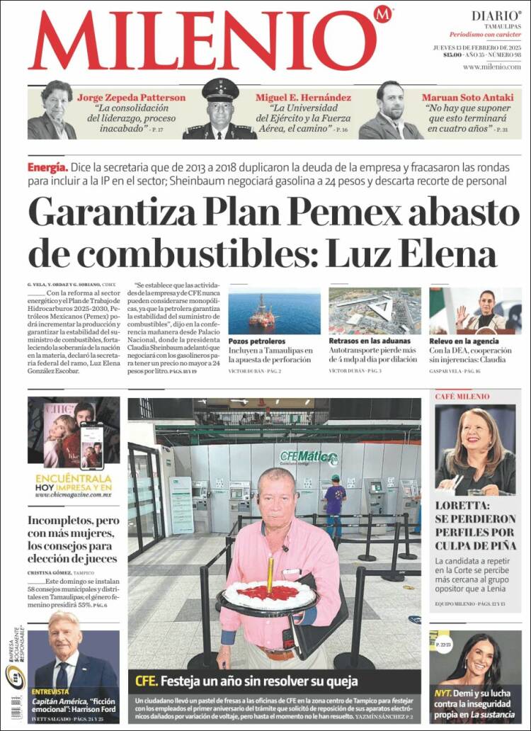 Portada de Milenio - Tamaulipas (Mexico)