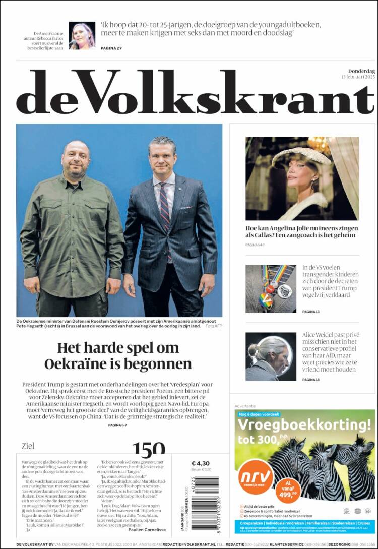 Portada de De Volkskrant (Netherlands)