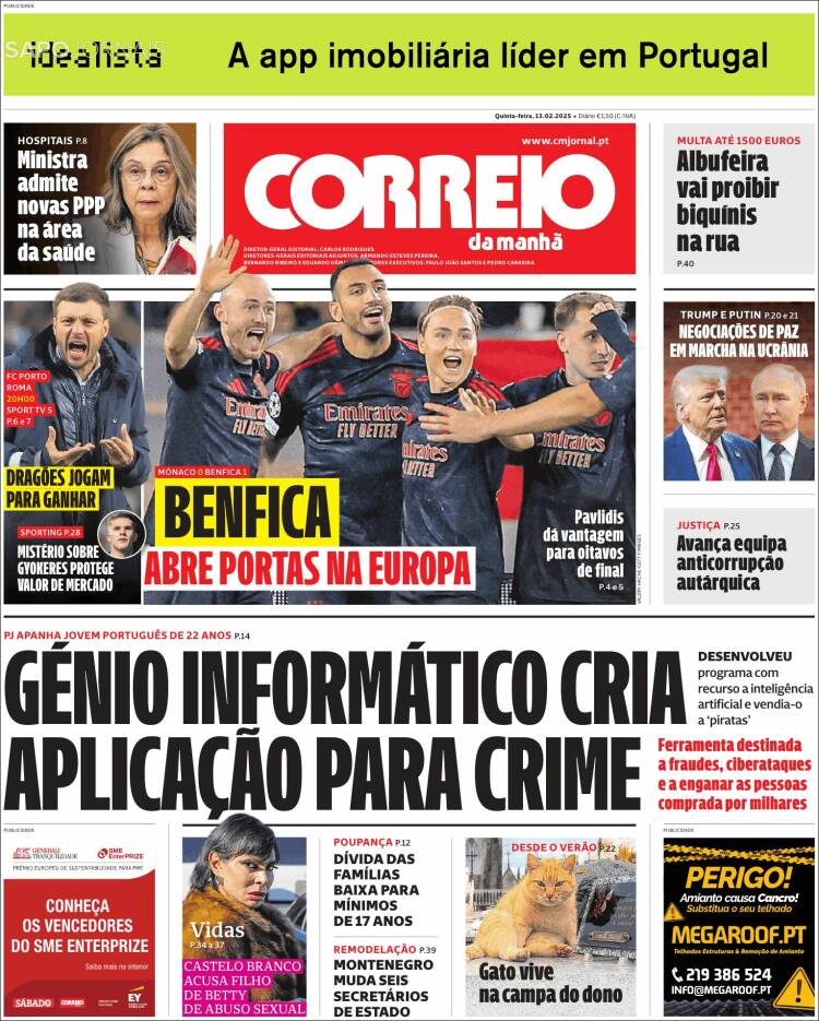 Portada de Correio da Manhã (Portugal)