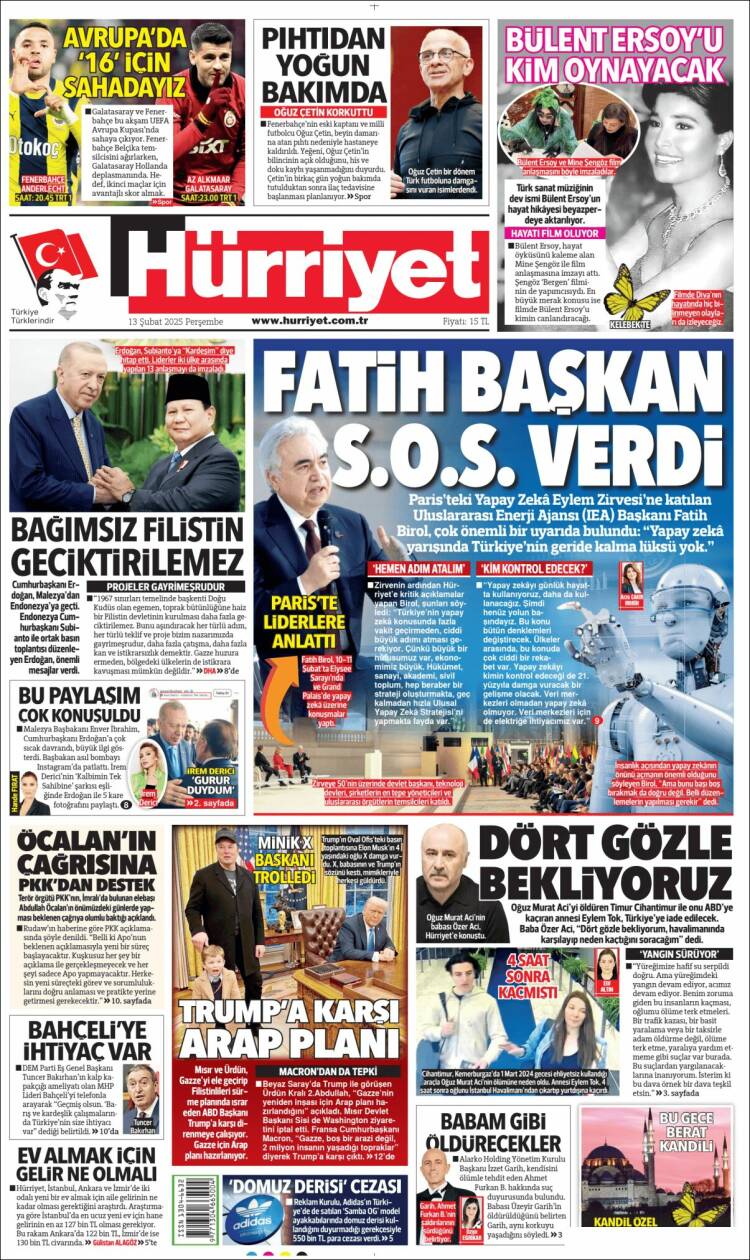 Portada de Hürriyet (Turkey)