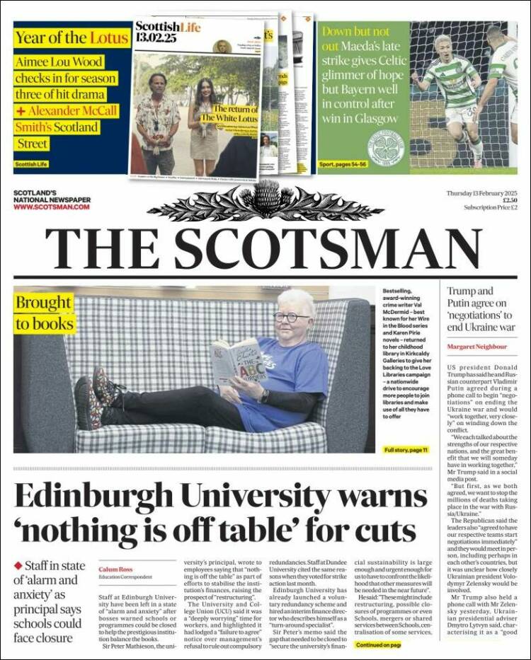 Portada de The Scotsman (Royaume-Uni)