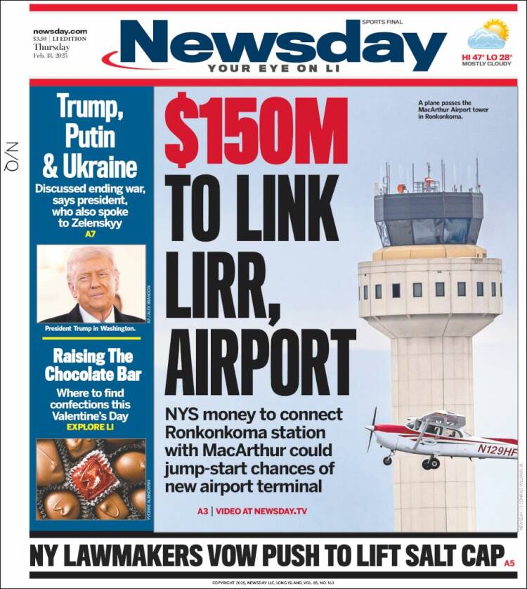 Portada de Newsday (États-Unis)