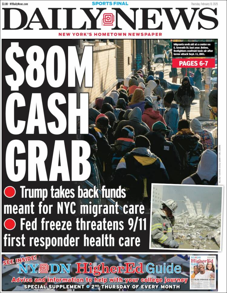 Portada de Daily News - New York (États-Unis)