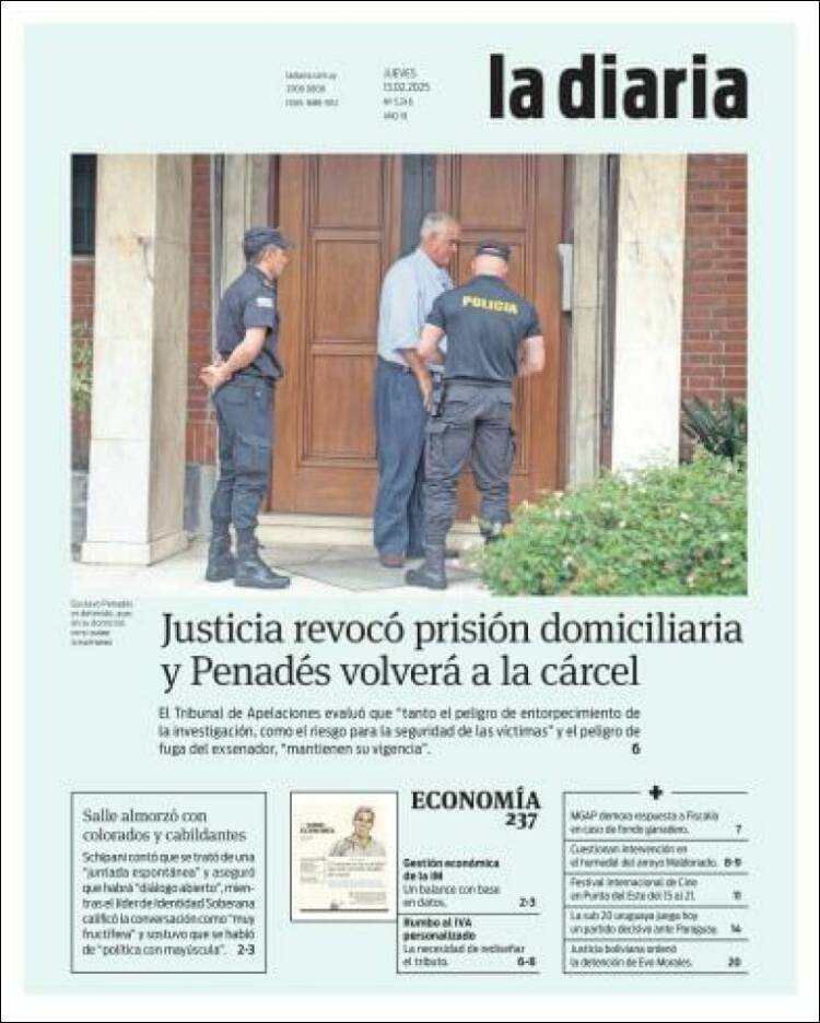 Portada de La Diaria (Uruguay)