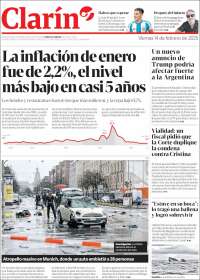 Portada de Clarín (Argentina)