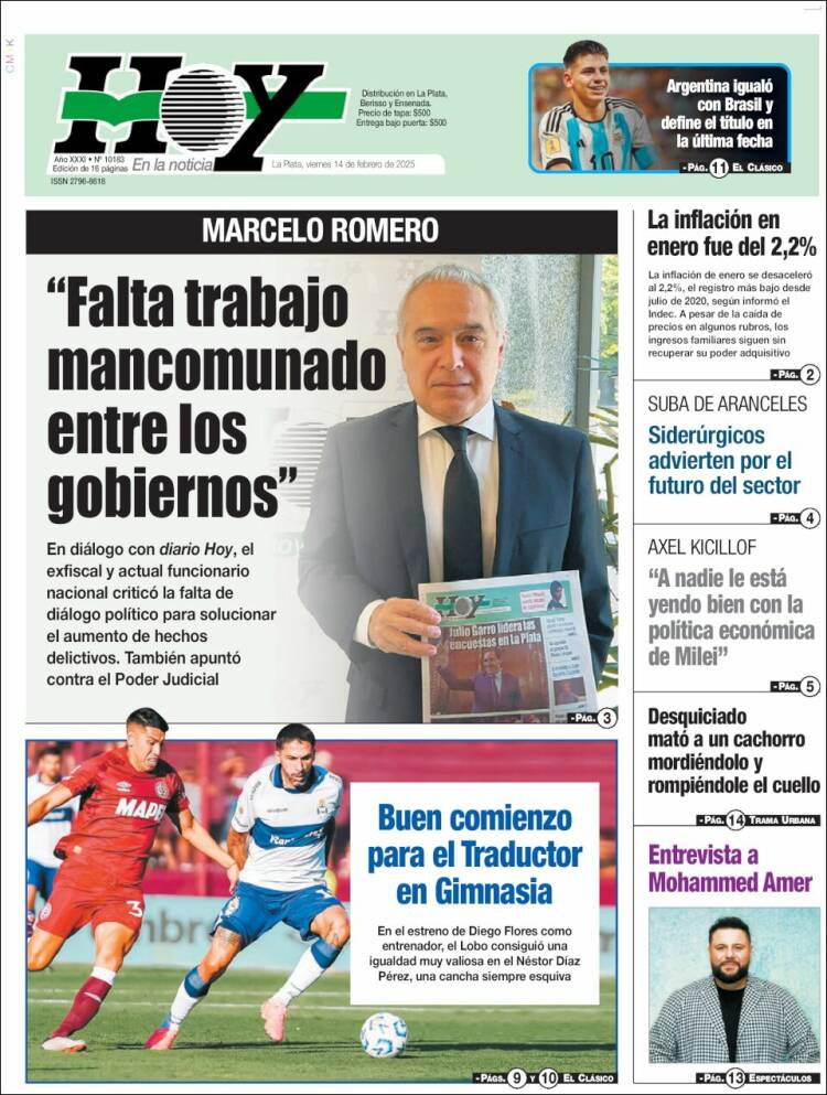 Portada de Diario Hoy (Argentina)