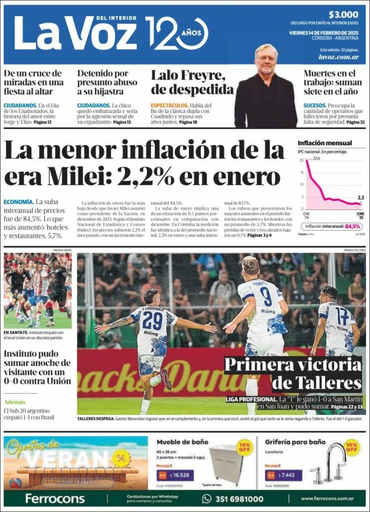 Portada de La Voz del Interior (Argentine)